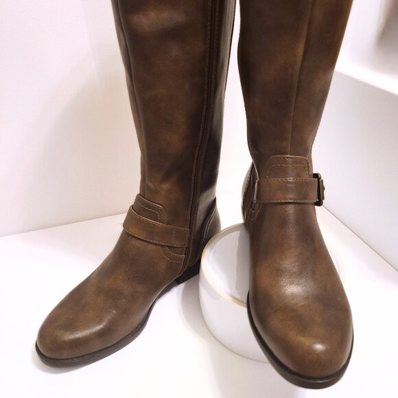 Kim Rogers Brown Knee-High Riding Boots 8.5M – Memory Foam Insole, Buckle Detail - Picture 4 of 11